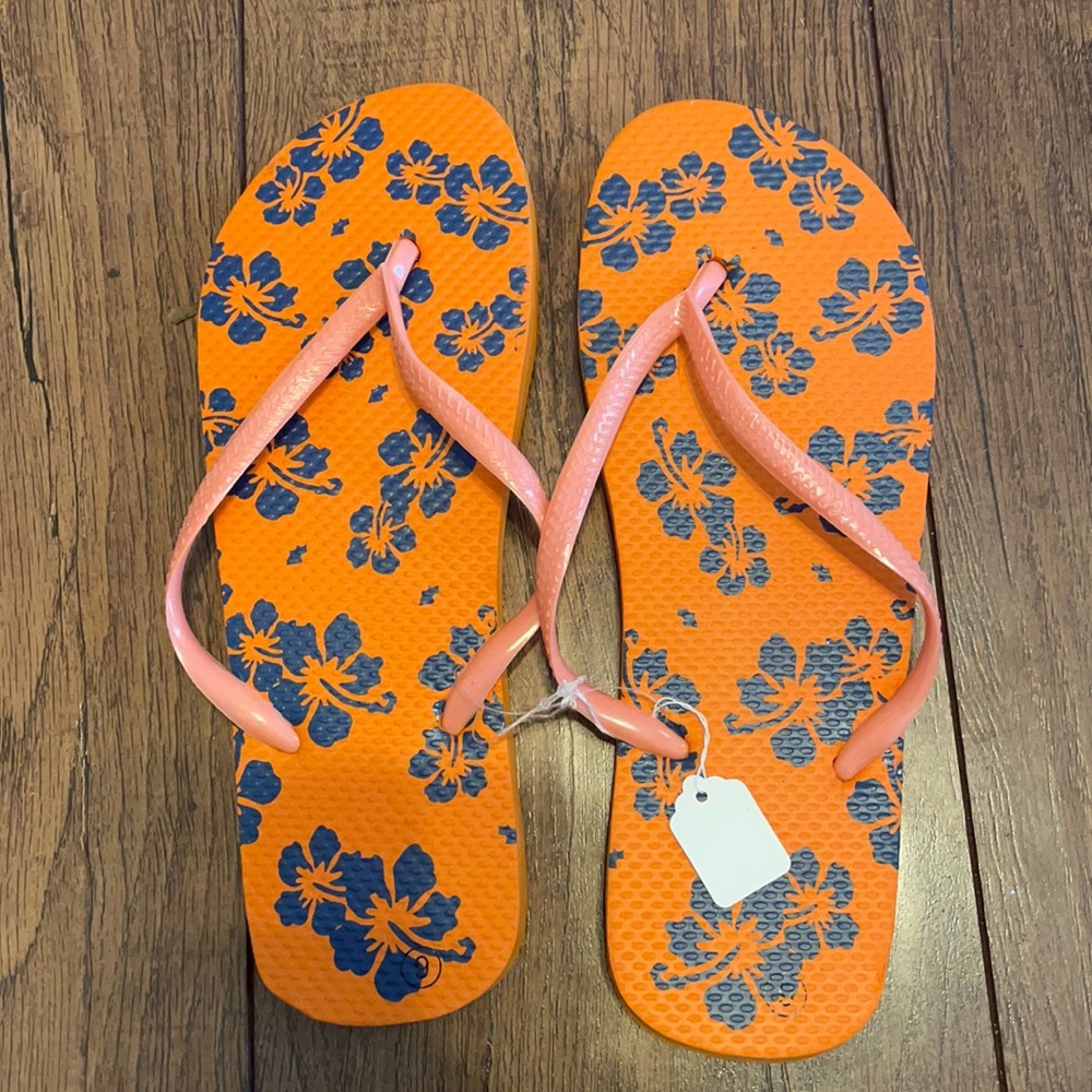 Floral flip flops